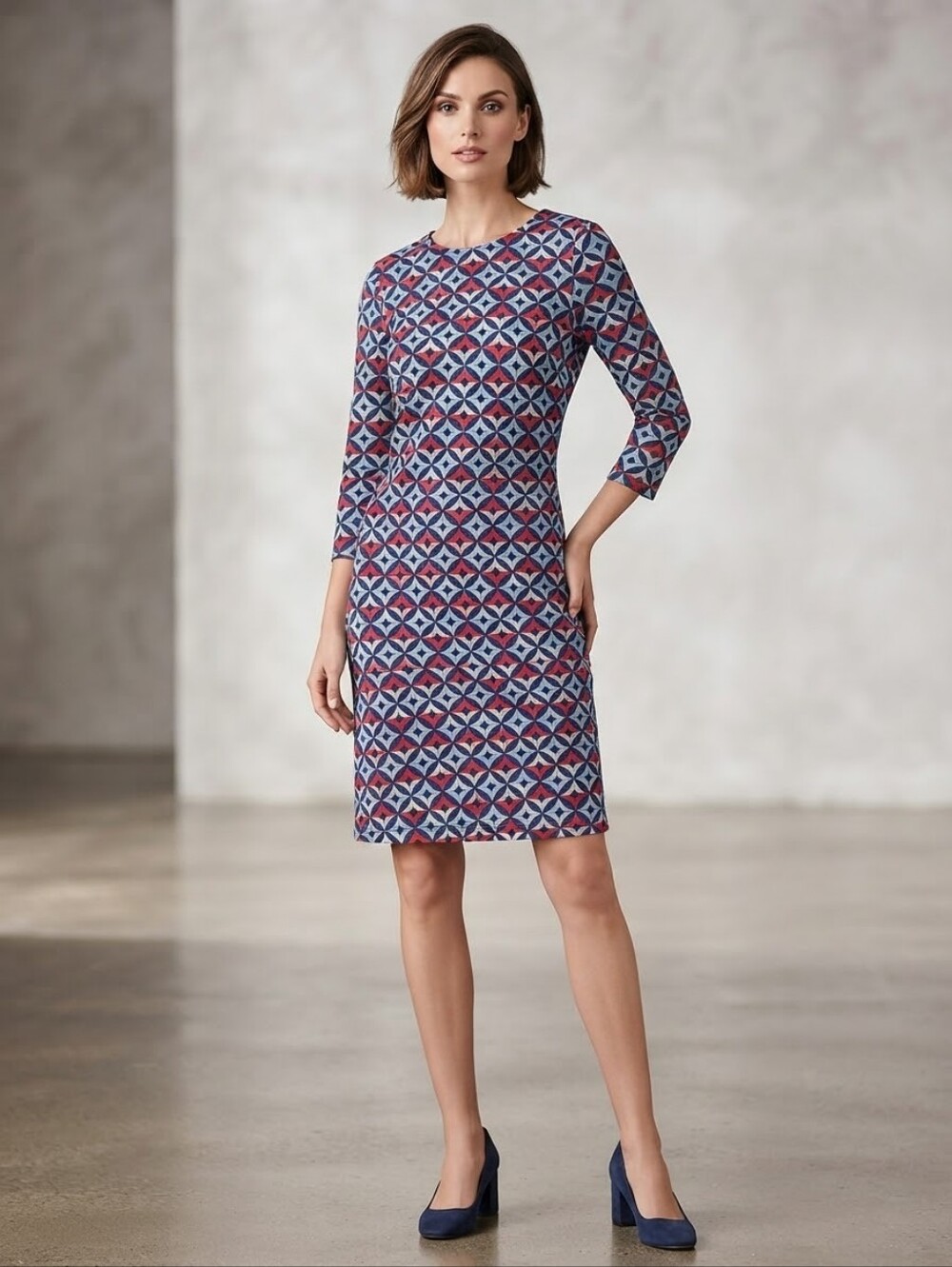 J.McLaughlin Red White and Blue Shift dress Catalina cloth size medium